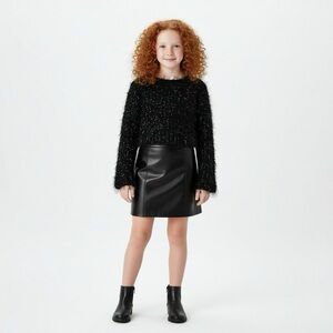 sz 7/8 NEW Mia‎ NY Black Girls Sparkly Super Soft Fuzzy Sweater